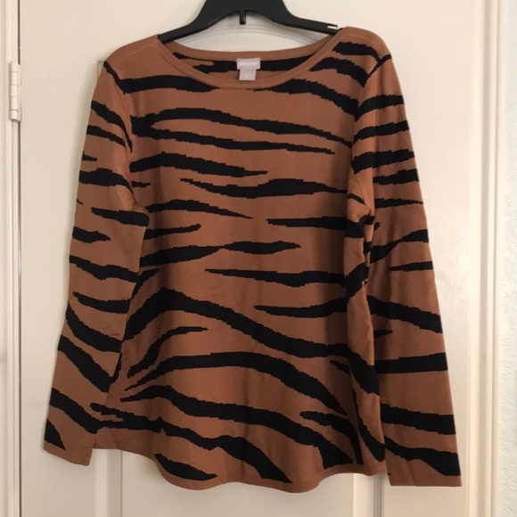 Chico's Sweaters - Chico’s new without tags tiger striped sweater